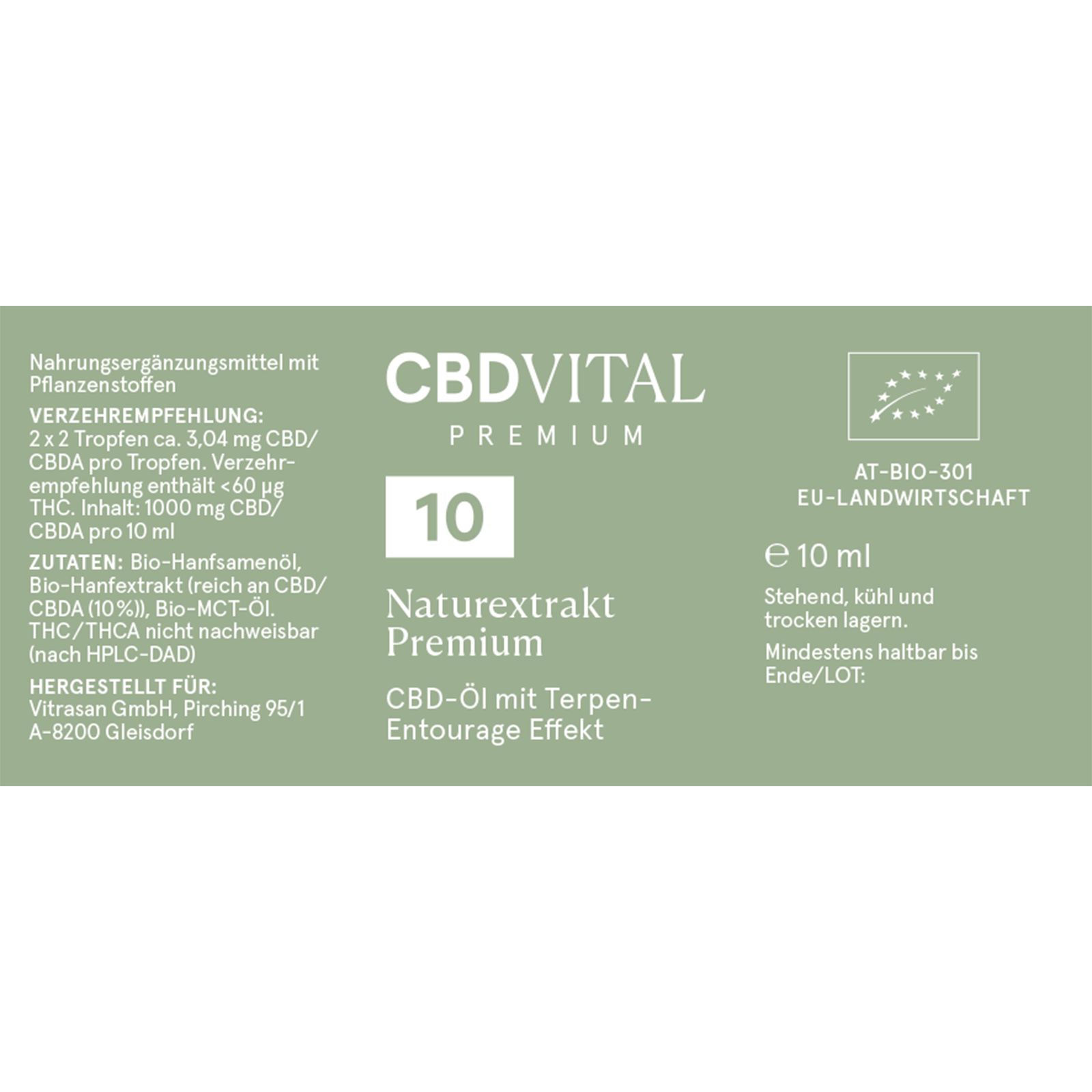 CBD VITAL Bio CBD 10% Naturextrakt Premium Hanföl 3er-Pack