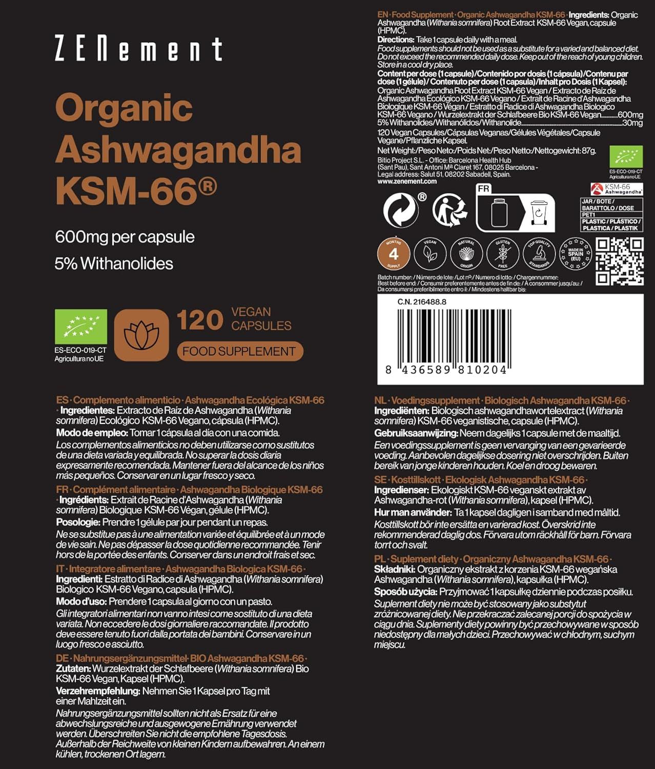 Zenement Bio-Ashwagandha KSM-66®