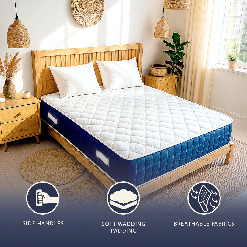 The White Stone Matratze 90x190 cm, Höhe 30 cm, mit Taschenfedern und Memory Foam