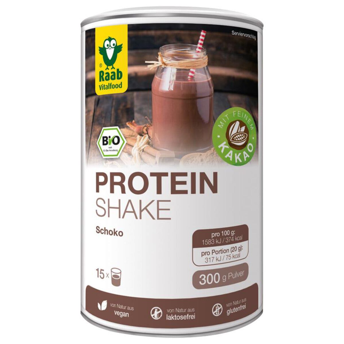 Raab Protein Shake Schoko glutenfrei 300 g - Shop Apotheke