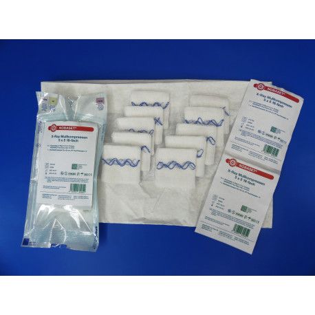 NOBA Nobaset X-Ray Mullkompressen 12-lagig 10 cm x 12,5 cm P10 30 Stück