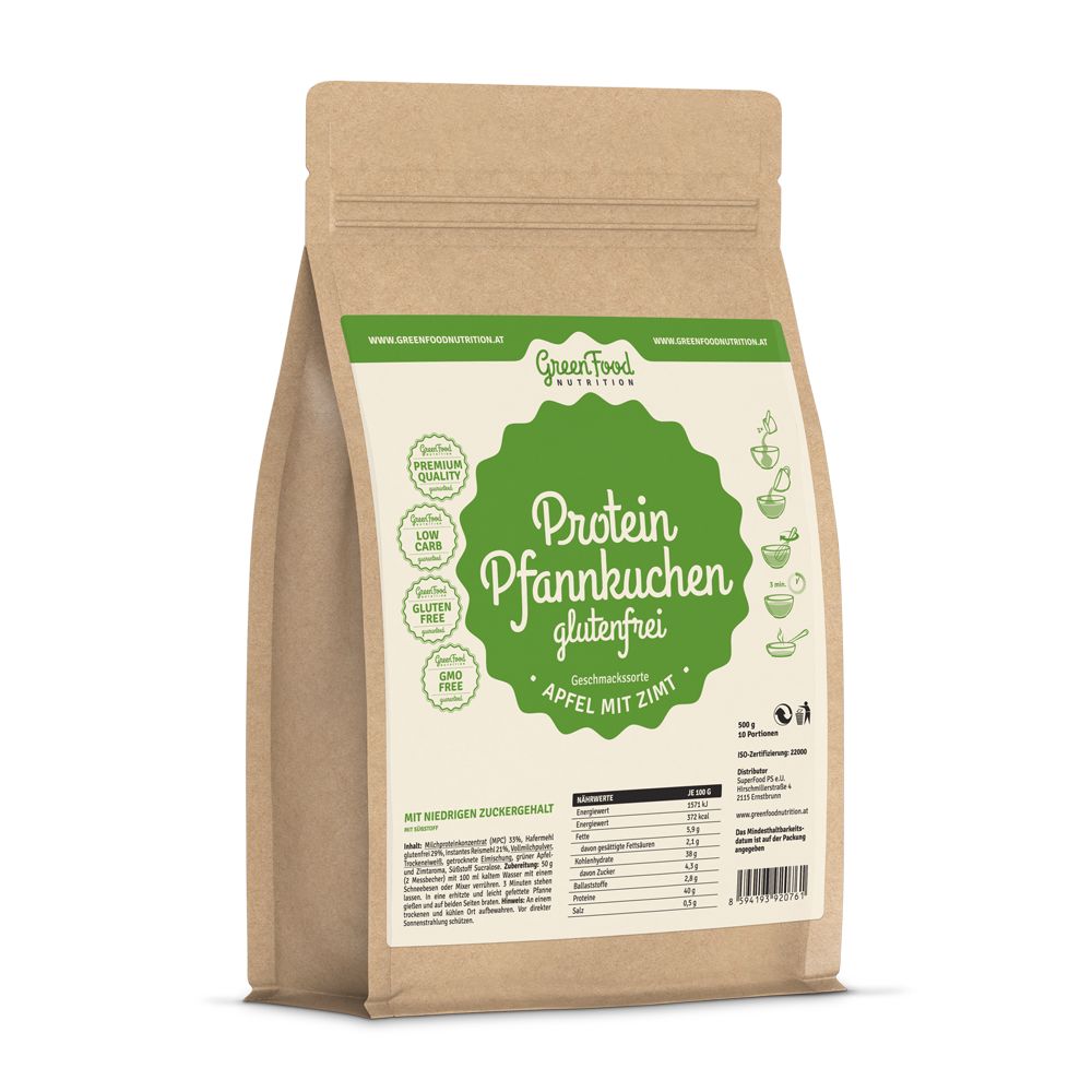 GreenFood Nutrition Protein Pfannkuchen glutenfrei Apfel-Zimt