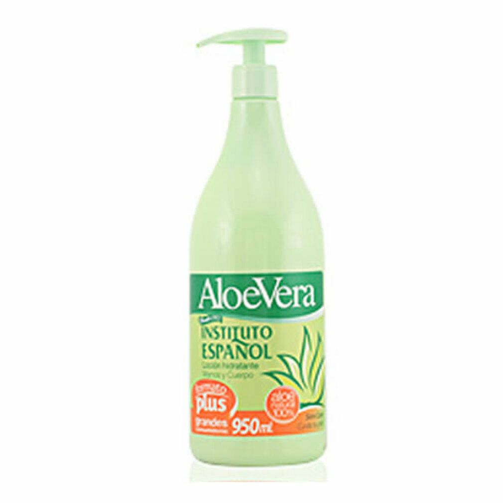 Körperlotion mit Aloe Vera in einem hellgrünen Spender mit Pumpspender.