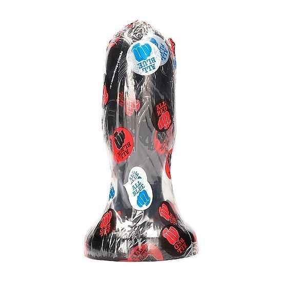 Schwarzer Buttplug mit abgerundeter Spitze und breitem Sockel. Das Produkt ist leicht gebogen.