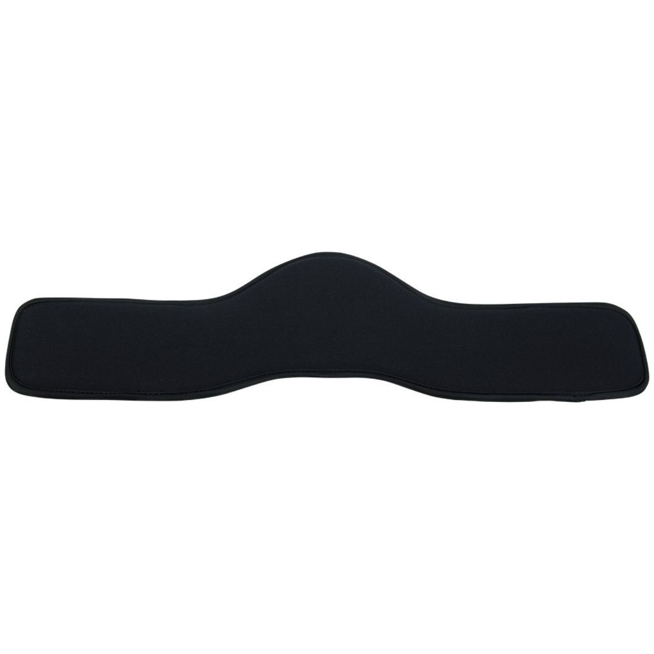 Schwarzer Dressurgurt mit Memory Foam. Geschwungene Form. Rechteckige Enden. Für Pferde. 