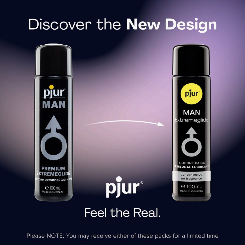 Zwei Flaschen pjur BASIC, links alte Version, rechts neue Version, 100ml.