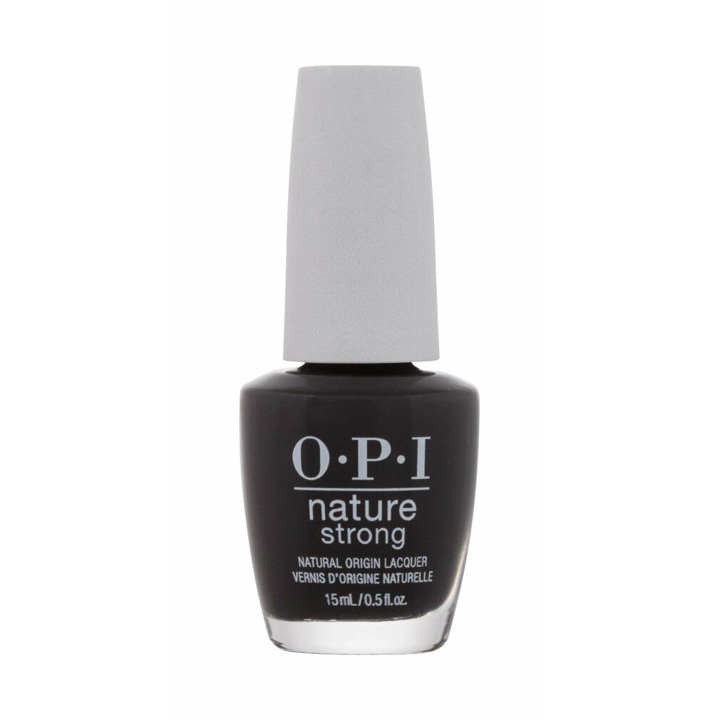 OPI Nature Strong Nagellack. Schwarze Flasche mit weißem Deckel. Aufschrift: Nature Strong, Natural Origin Lacquer.