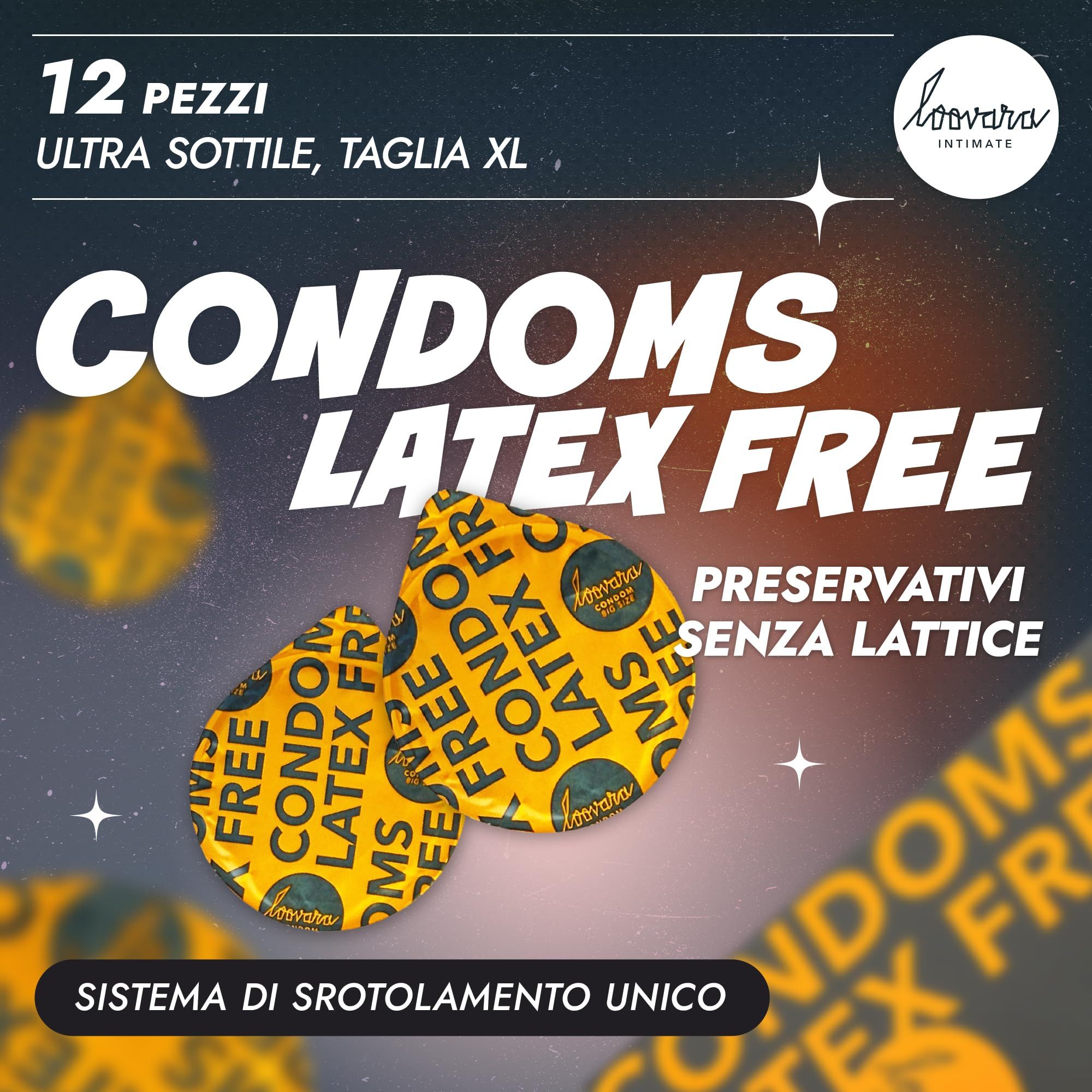Loovara Kondome Latexfrei XL: 12 Stück, ultra dünn, mit einzigartigem Abrollsystem.
