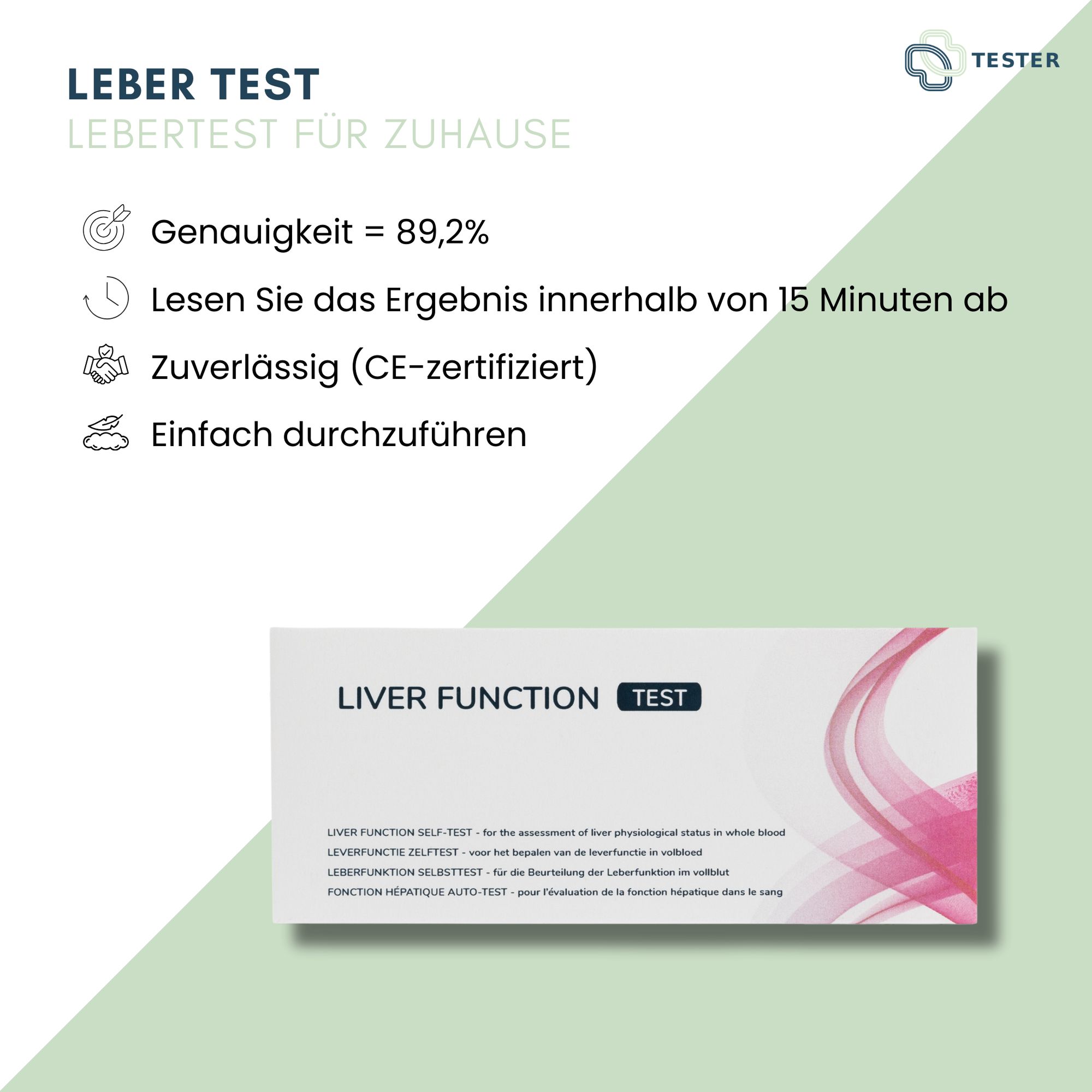 Leber Test (ALT & AST) - Lebertest für Zuhause - Leberwerte Selbsttest - Leberfunktion - The Tester