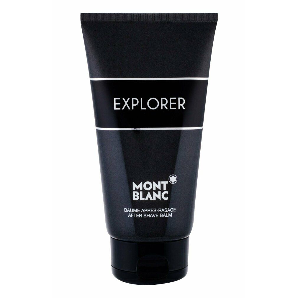 Schwarze Tube mit „EXPLORER“-Schriftzug. „MONTBLANC“ und „BAUME APRÈS-RASAGE“ darunter. After Shave Balm.
