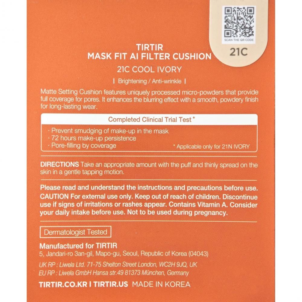 TIRTIR Mask Fit Ai Filter Cushion – glättende Cushion-Foundation