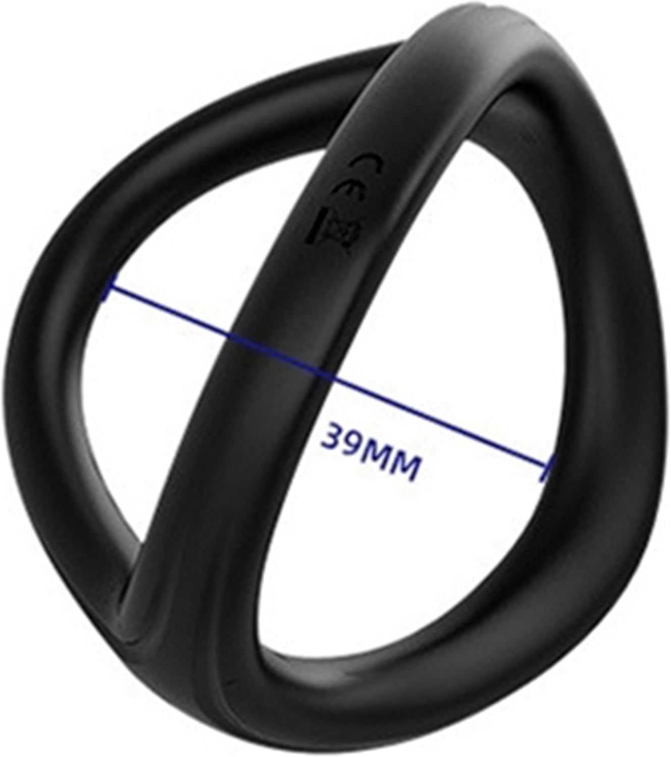 Schwarzer Penisring. Ringförmig. Durchmesser 39mm.