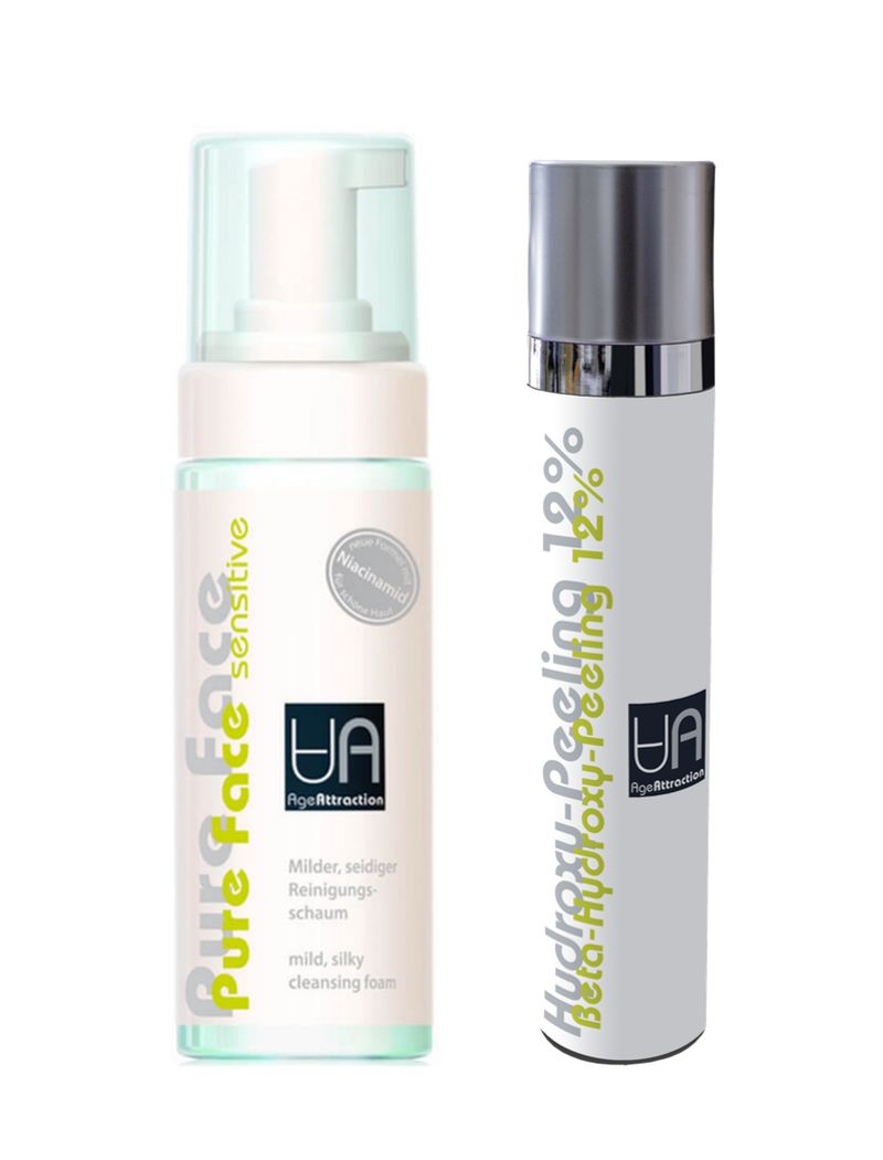 AGE ATTRACTION hautschonende Reinigung - Pure Face Reinigungsschaum + BH-Peeling 12%