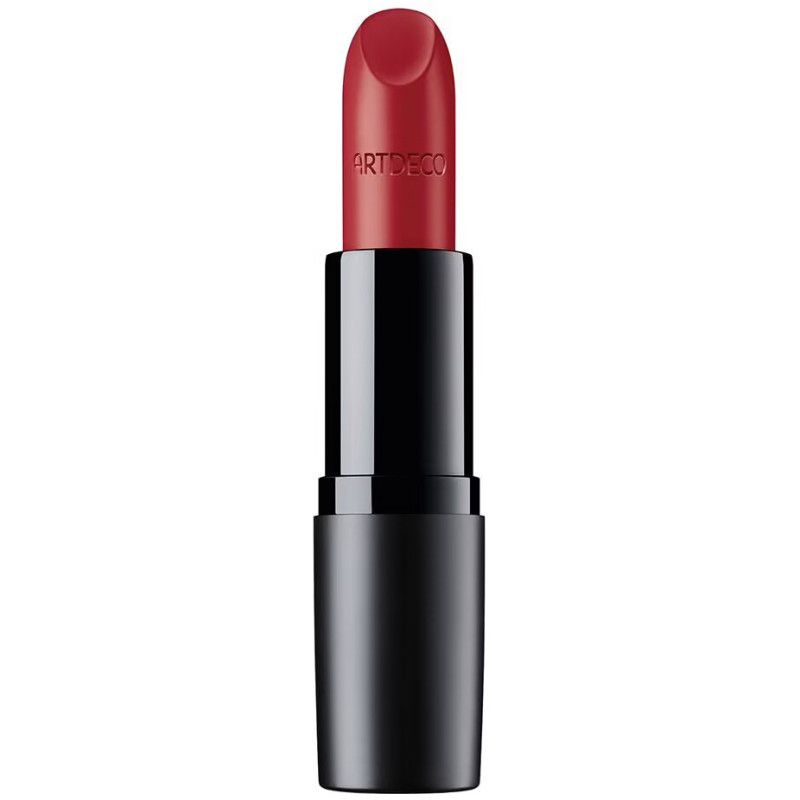 Roter Lippenstift in schwarzer Hülse mit ARTDECO-Prägung.