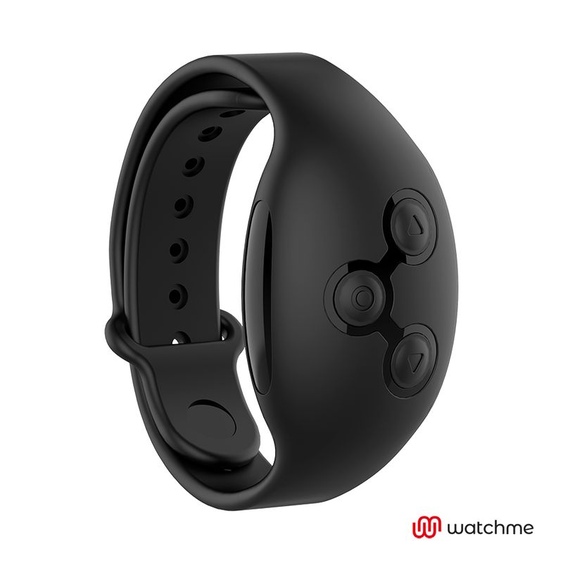 Schwarzer Armband-Controller mit drei Tasten, Teil des Wearwatch-Systems.