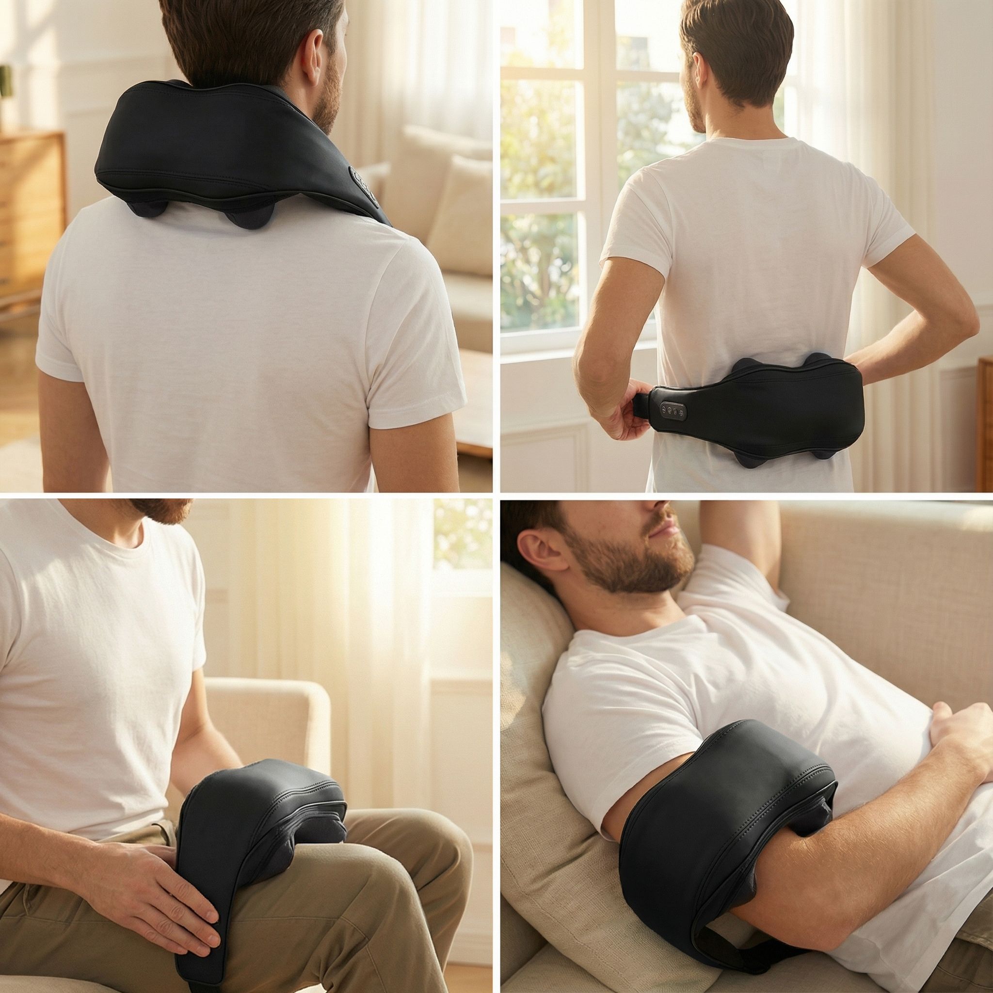 Shiatsu-Nacken- & Schultermassagegerät mit Wärme –Tiefenmassage für Nacken, Rücken & Halswirbelsäule