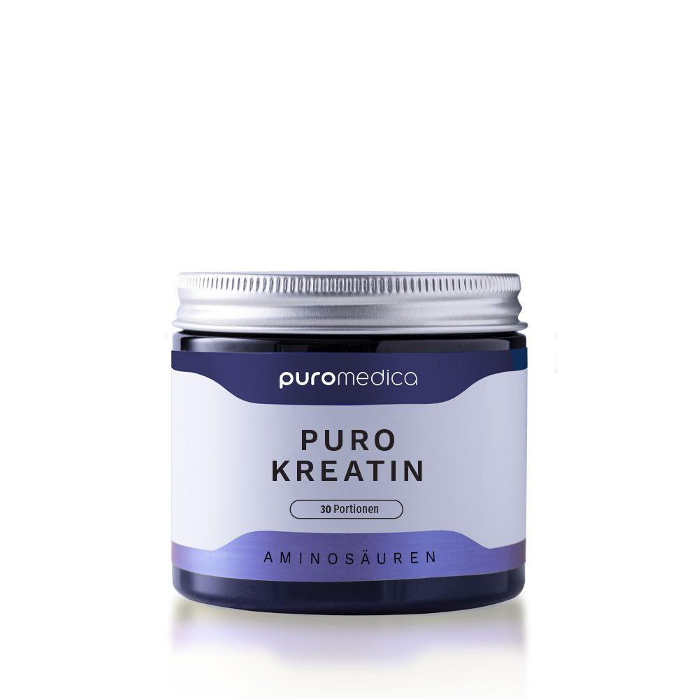 Dose Puro Kreatin Aminosäuren von Puromédica, 30 Portionen.