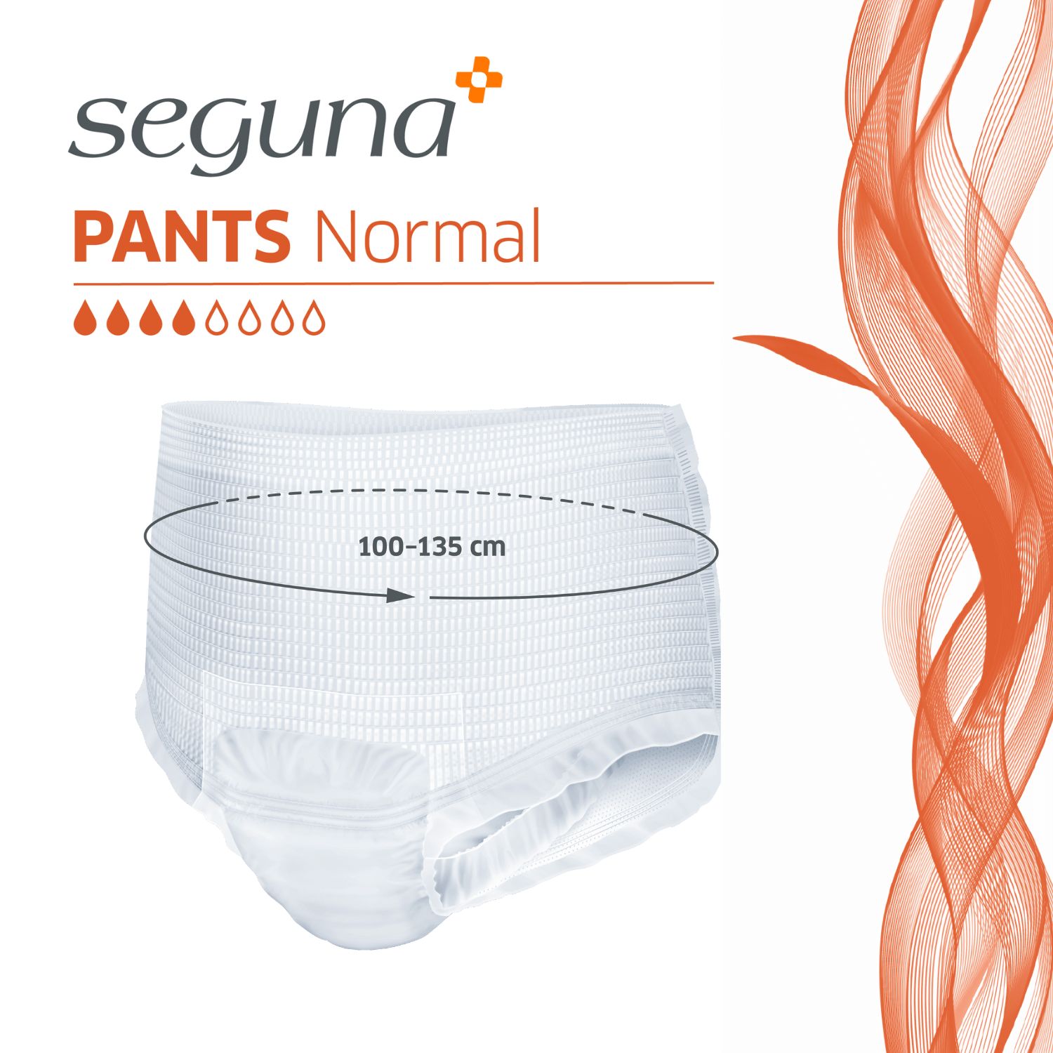 Weiße SEGUNA Pants Normal. Größenangabe: 100-135 cm. Produkt mit orangefarbenem Design.