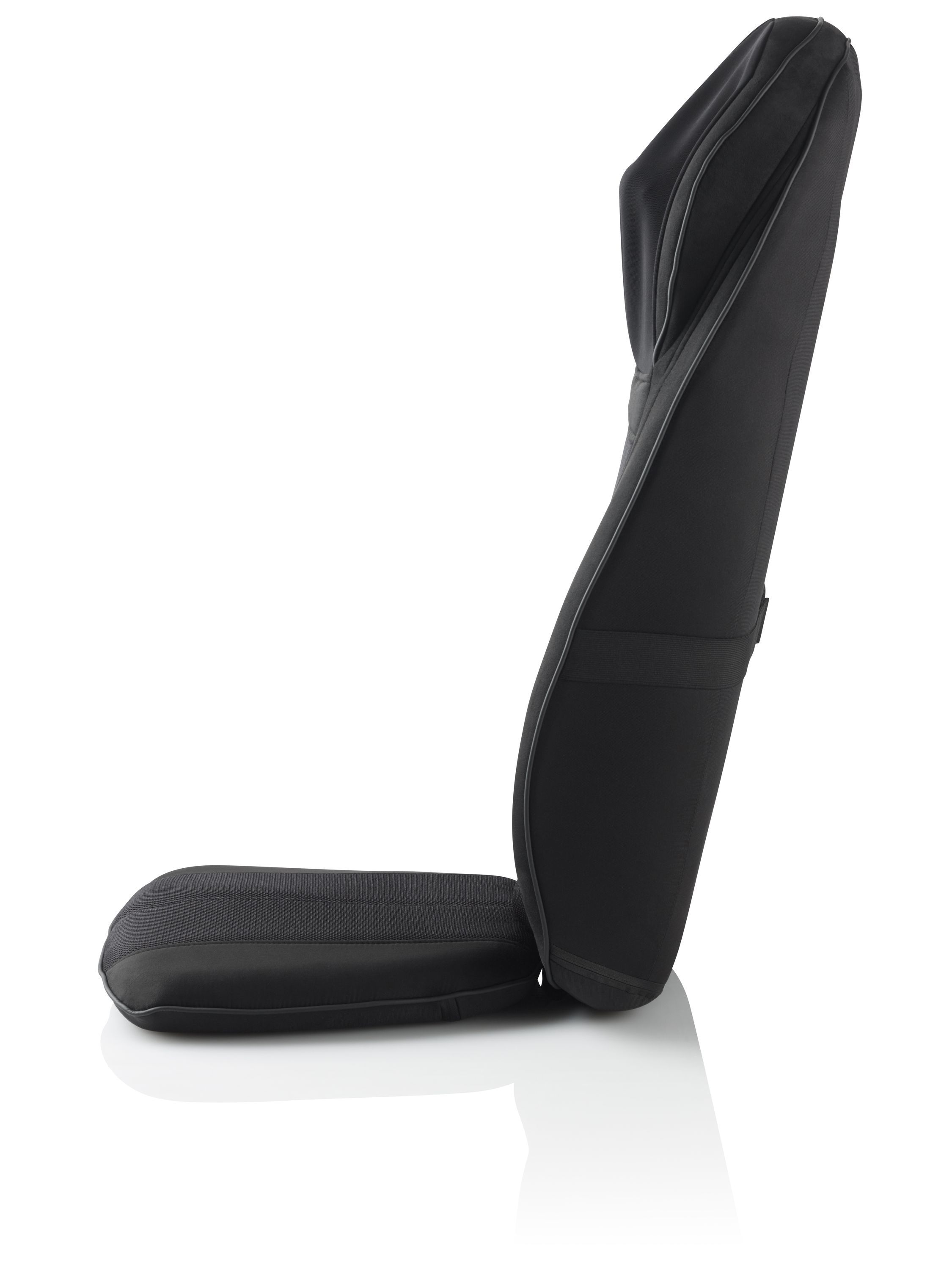 Seitliche Ansicht der schwarzen Shiatsu-Massageauflage.