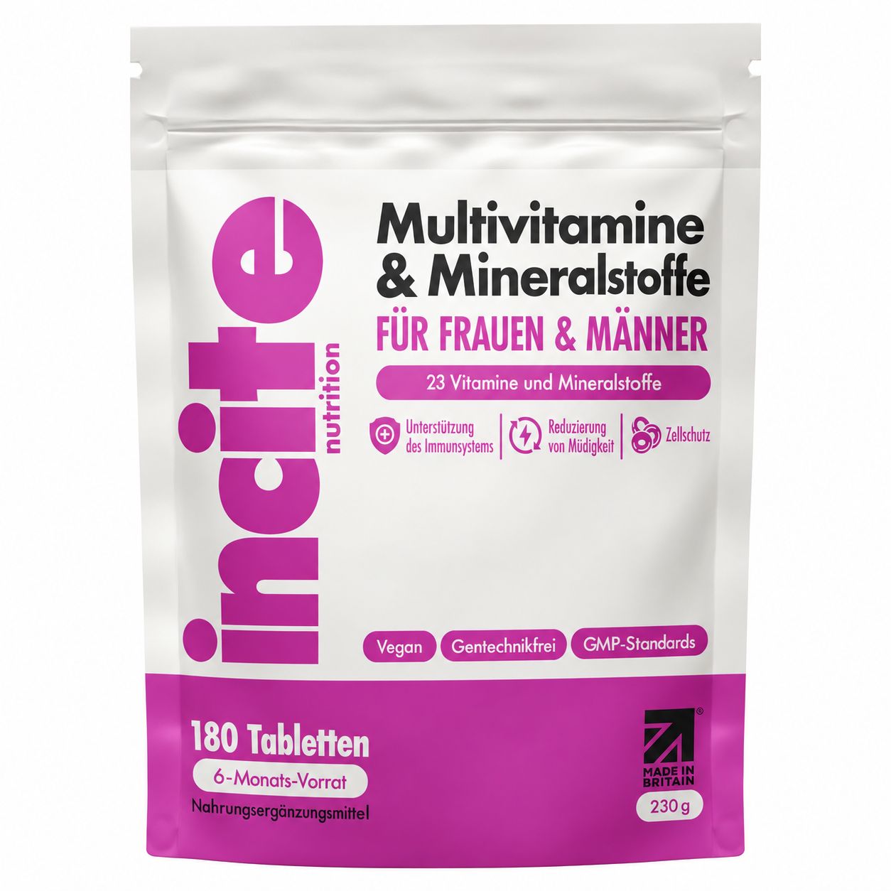 Beutel mit Multivitaminen & Mineralstoffen für Frauen & Männer, 180 Tabletten.