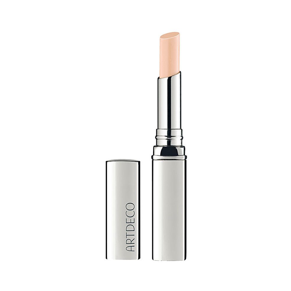 Lippenfüller-Stift mit geöffneter Kappe. Der Stift ist silberfarben und trägt ARTDECO.
