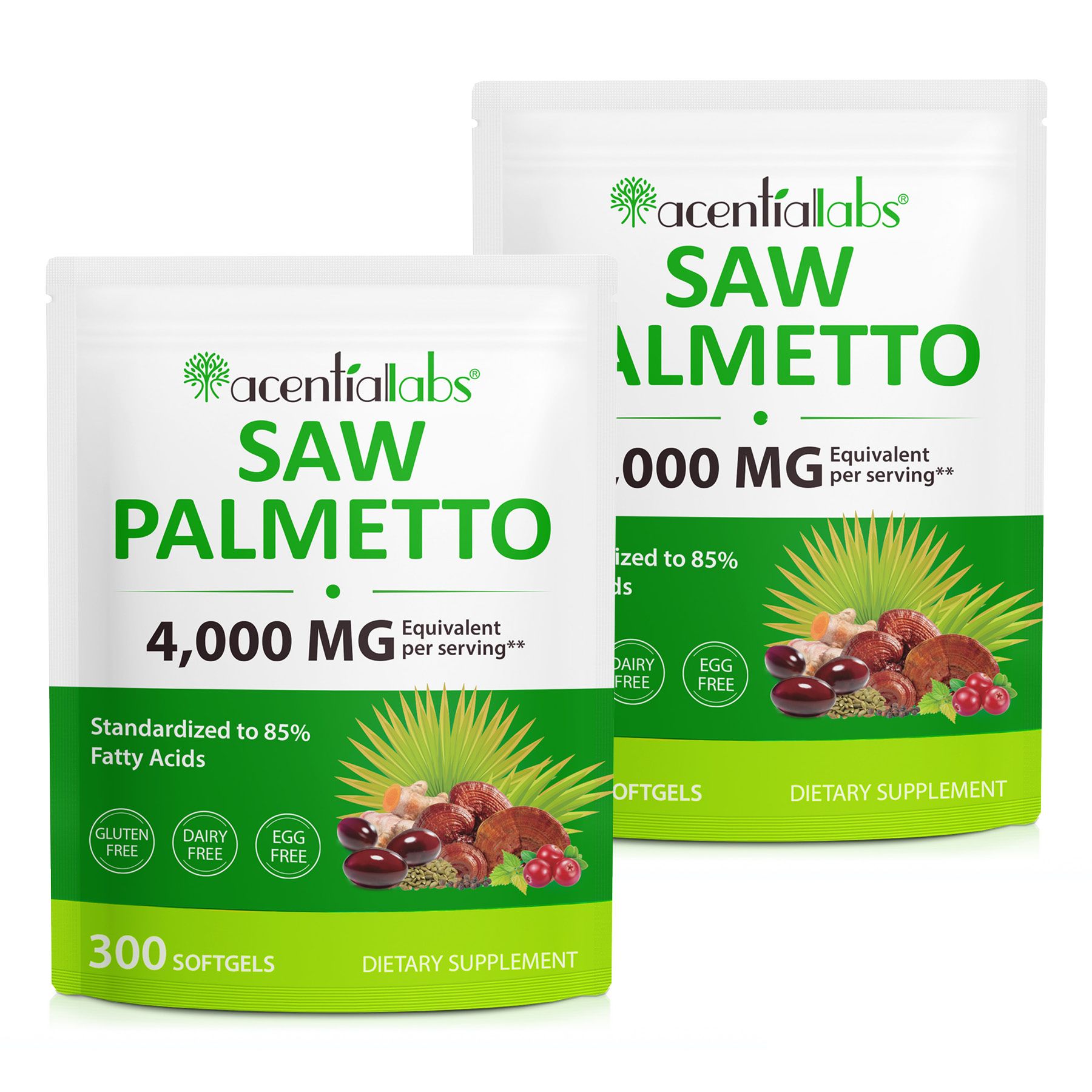 Acentiallabs Saw Palmetto Extrakt Sägepalmenextrakt Kürbiskernöl Hochdosiert Softgels