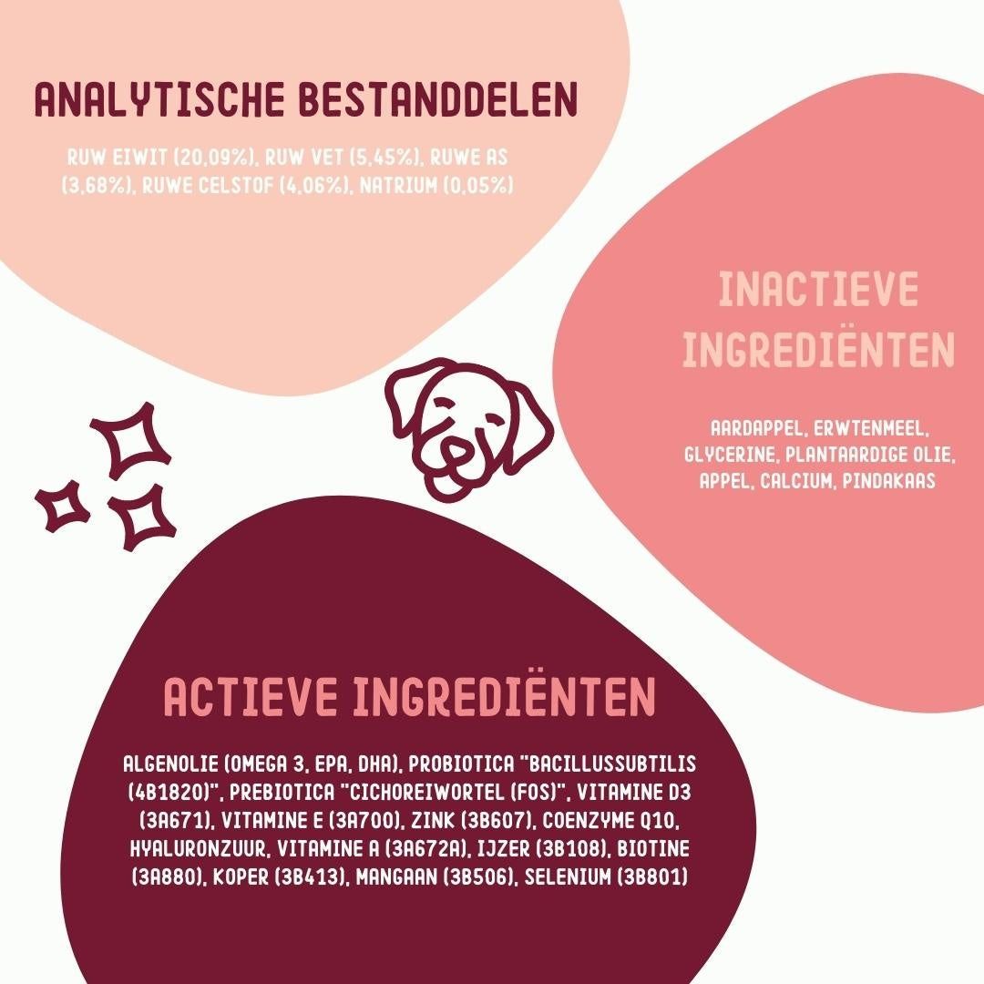 Zusammensetzung von Hundesupplementen: Aktive und inaktive Inhaltsstoffe.