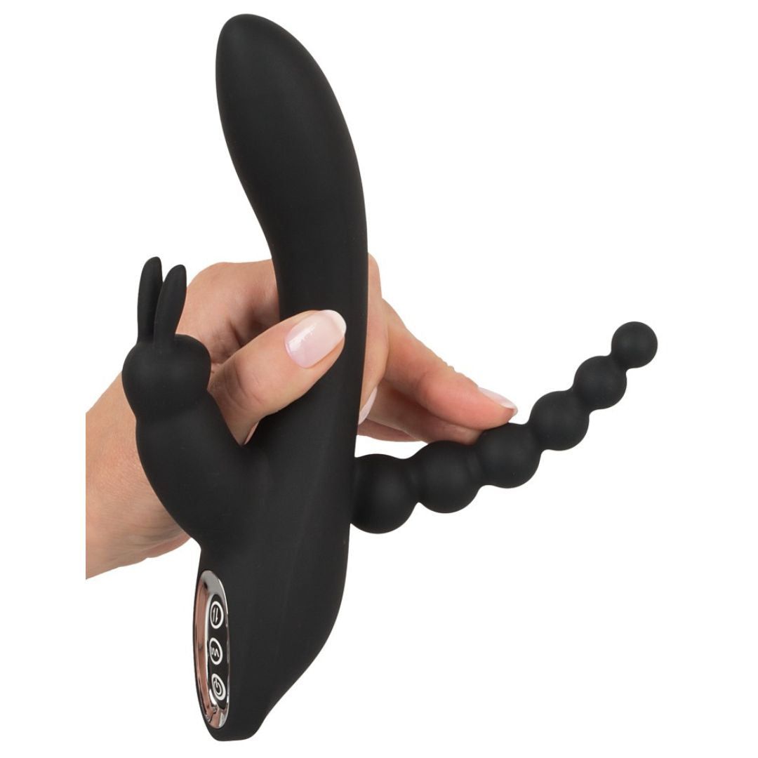 Vibrator Triple G-Spot Vibrator |  7 Vibrationsmodi, mit Klitoris- und Anus-Stimulator | Sweet Smile