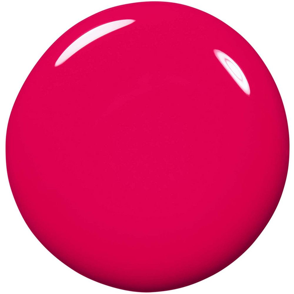 Runder, glänzender Klecks Nagellack in Pink. Keine weiteren Details erkennbar.