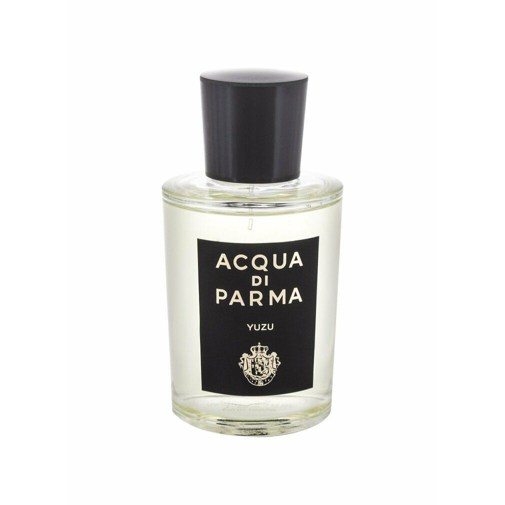 Acqua di Parma Yuzu Eau de Toilette Flakon mit schwarzem Verschluss.