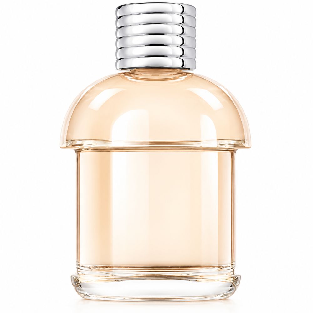 Eine Glasflasche mit silbernem Deckel, gefüllt mit einer hellgelben Flüssigkeit.