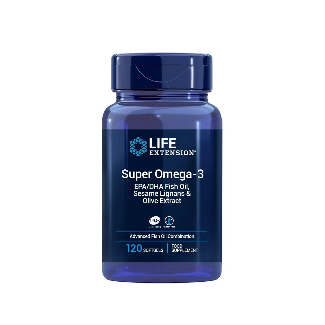 Life Extension Super Omega-3 Flasche mit 120 Softgels.