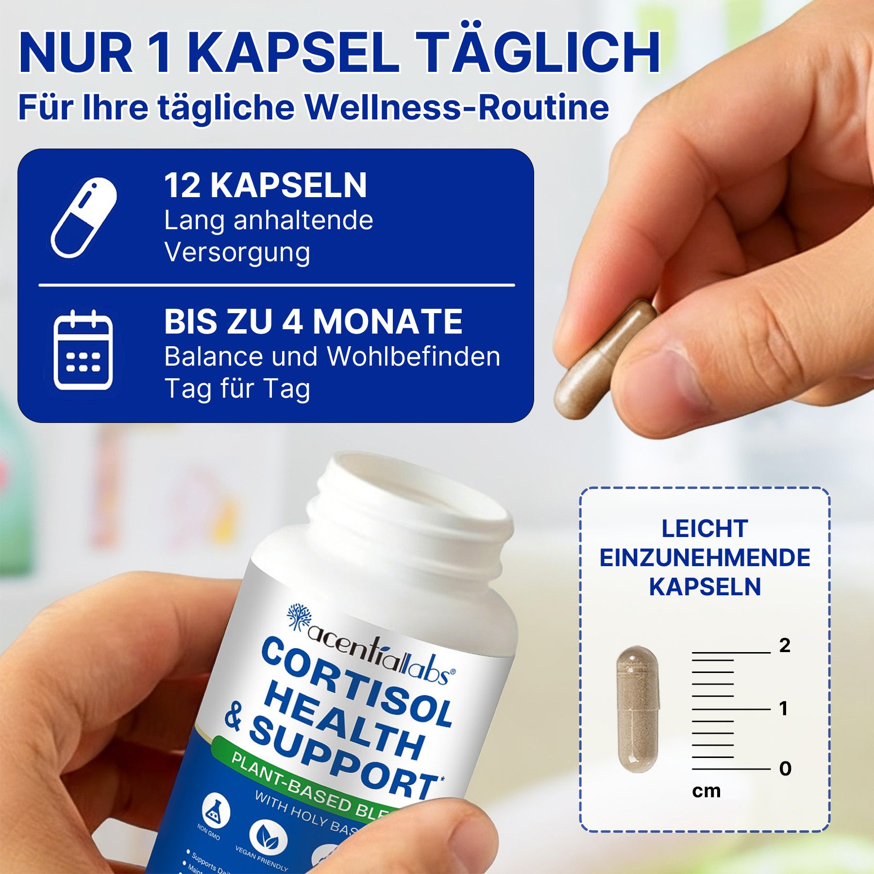ALIVER Cortisol Support Unterstützung Komplex Ashwagandha Magnesium Kapseln