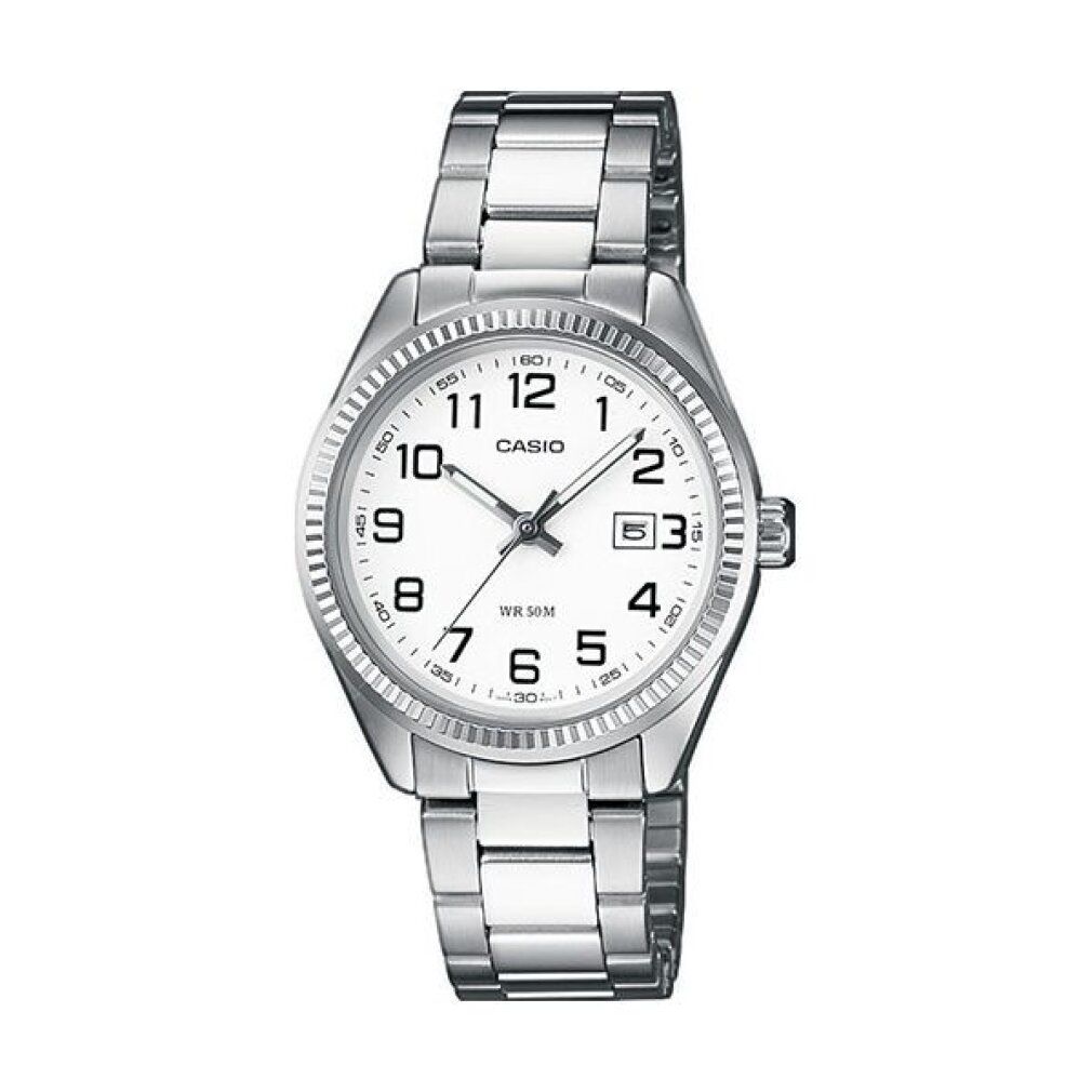 Casio Damen Analog Quarz mit Edelstahl Armbanduhr