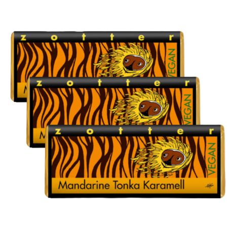 Zotter vegane Bio-Schokolade Mandarine Tonka Karamell