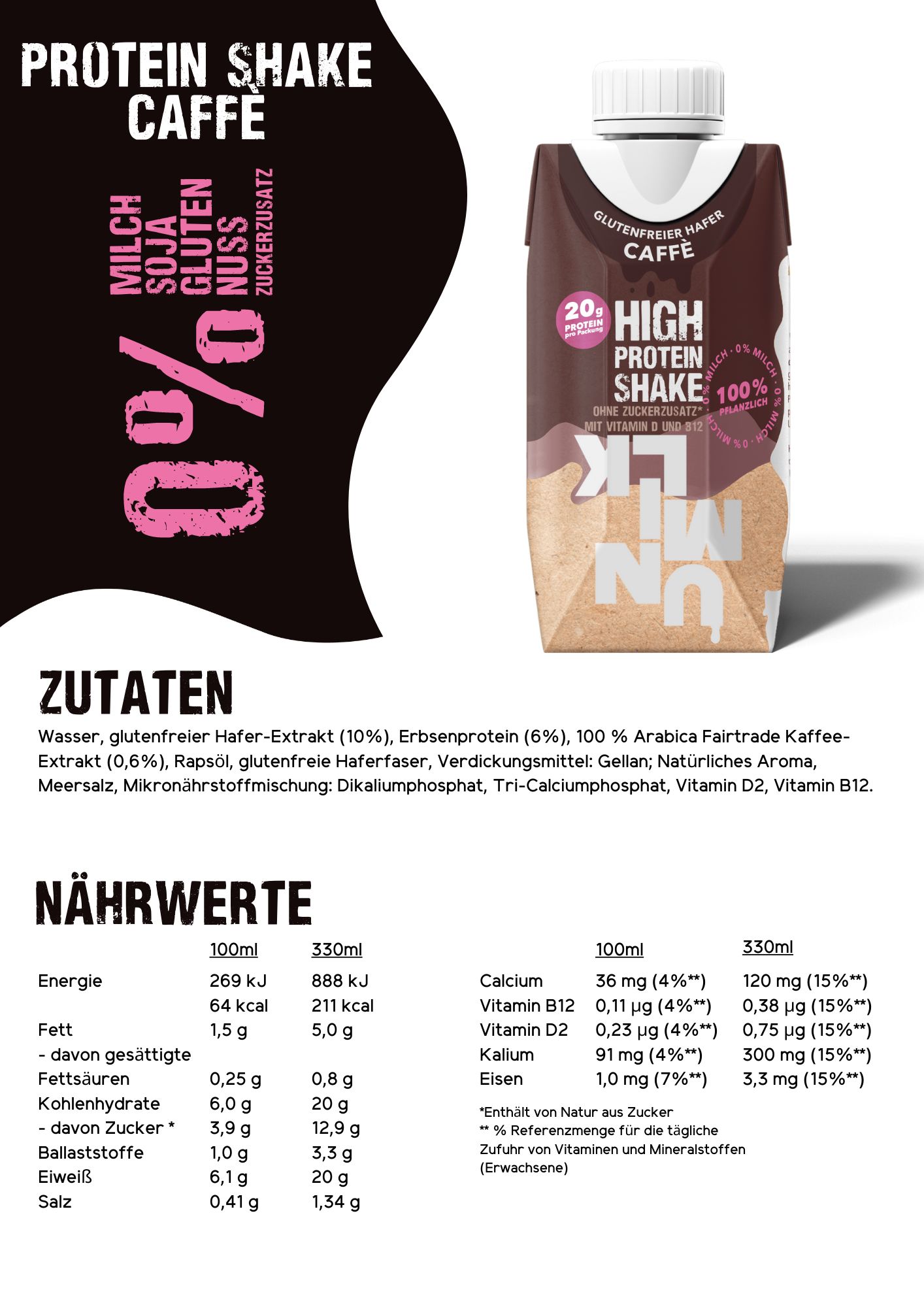 UNMILK High Protein Shake Eiskaffee 8x330 ml - Shop Apotheke