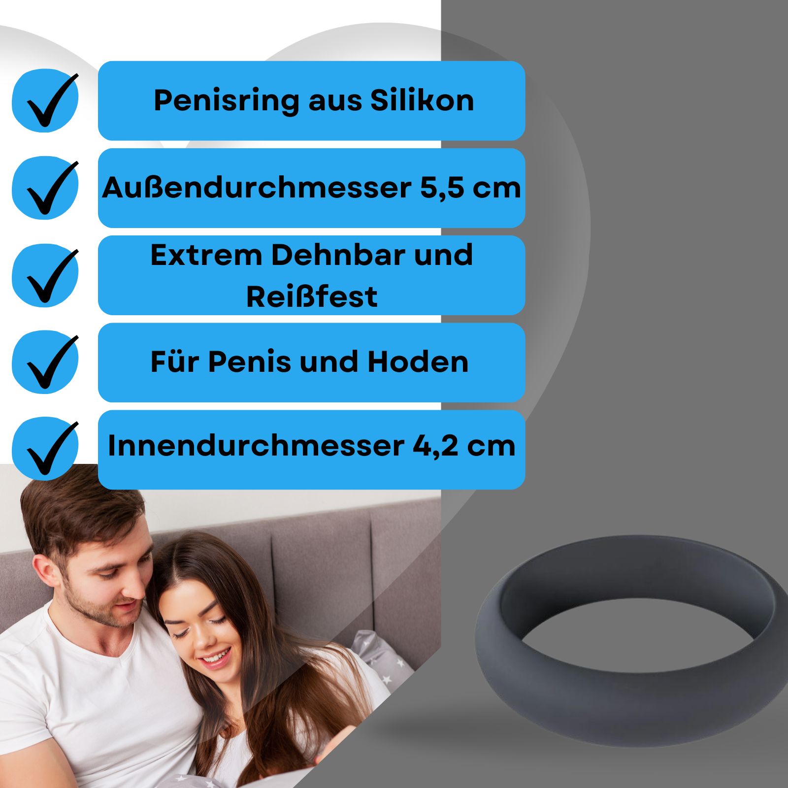 Lovelyness - Penisring aus Silikon - Wide O - L
