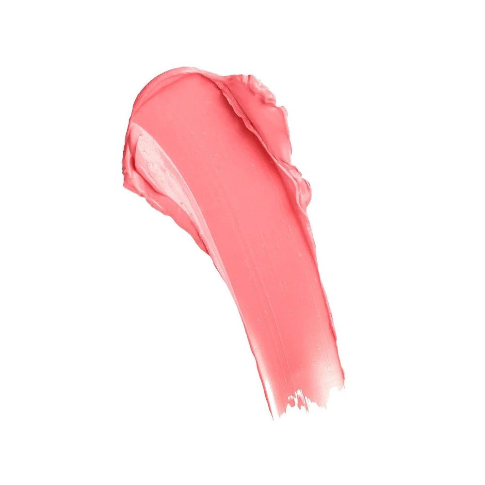 Rosa Lippenstift-Abstrich. Creme-Textur. Auf weißem Hintergrund.