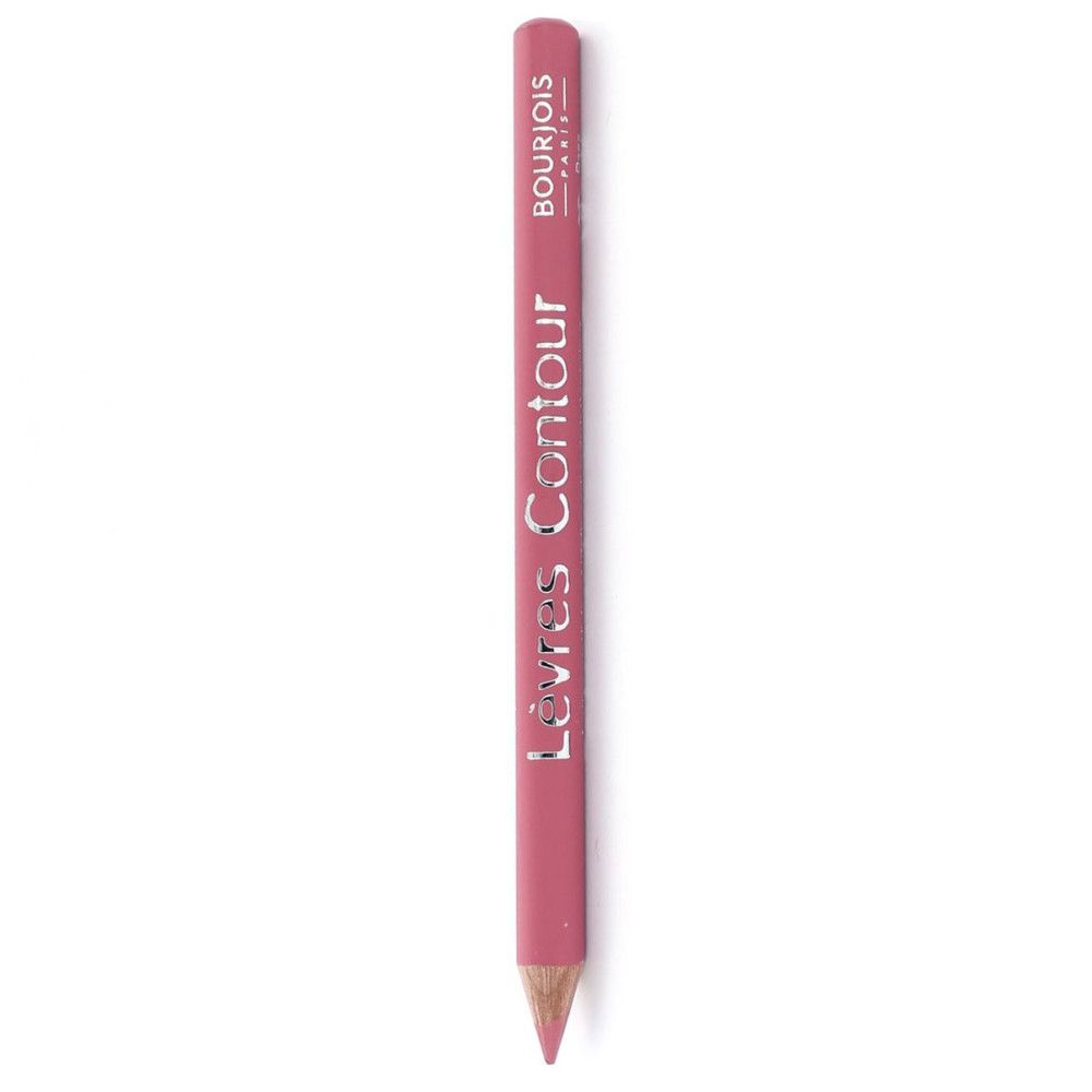 Lippenkonturenstift, rosa. Aufschrift: Lèvres Contour, Bourjois Paris. Stiftspitze sichtbar.