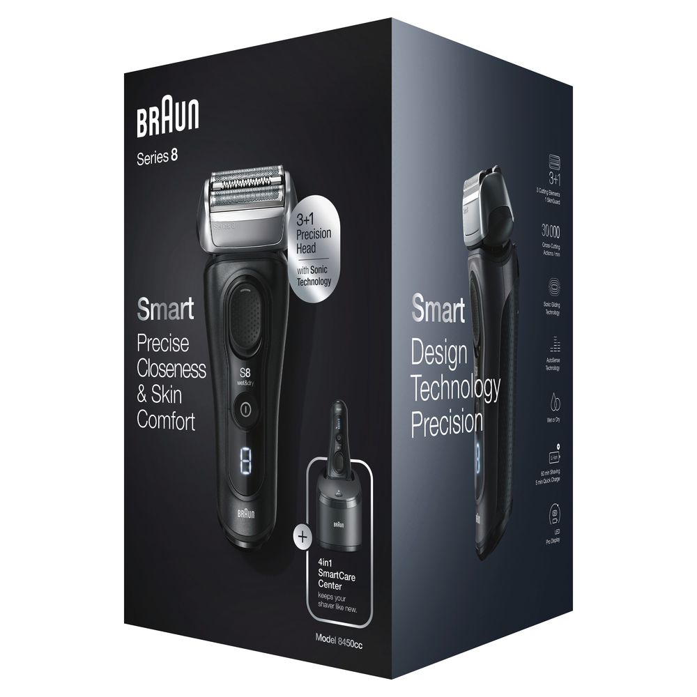 Braun - Elektrischer Rasierer "Series 8 - 8450cc System wet&dry" in Schwarz