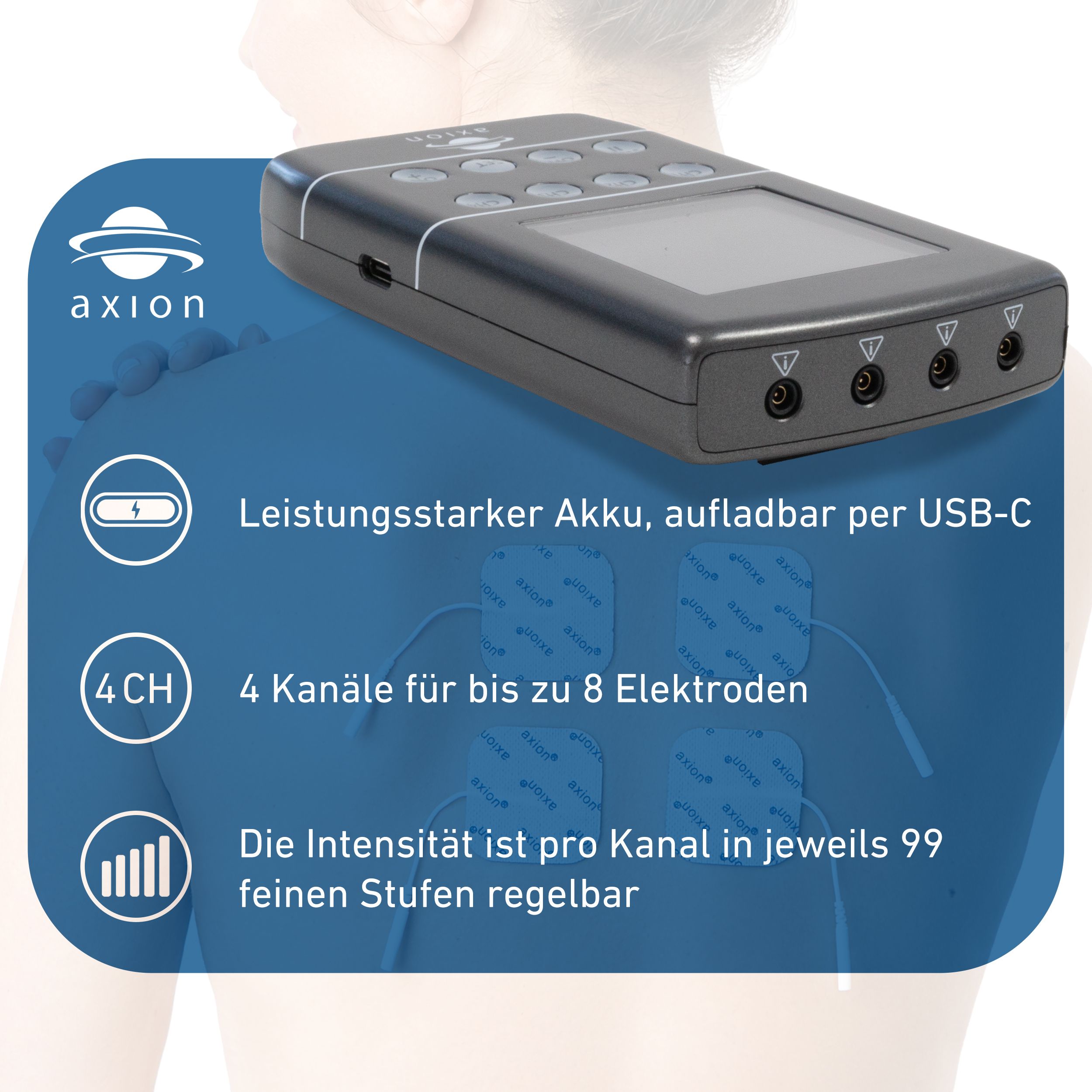 axion X9B 4-Kanal TENS EMS Kombigerät neuester Generation