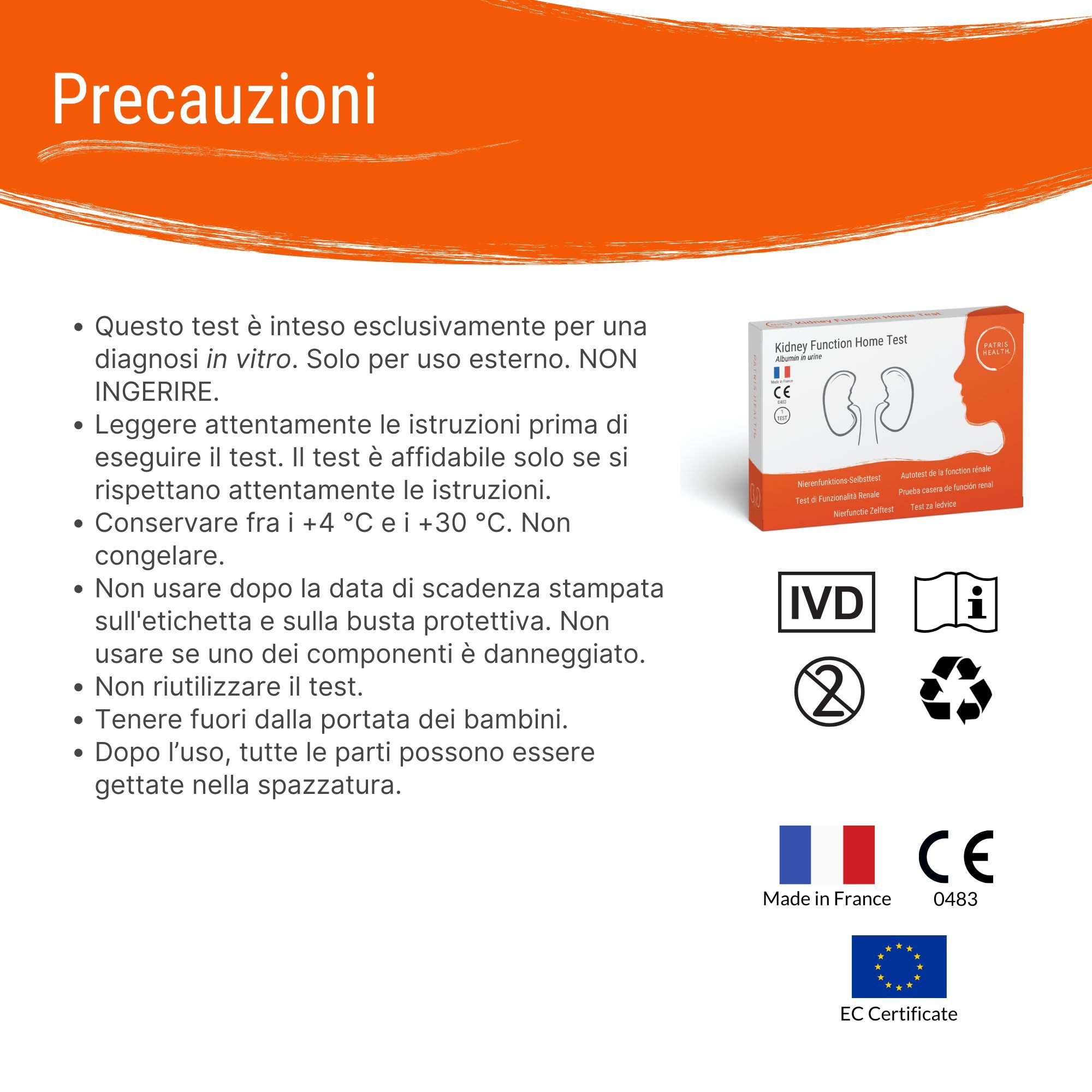 Patris Health® Nierenfunktions-Selbsttest (Albumin)
