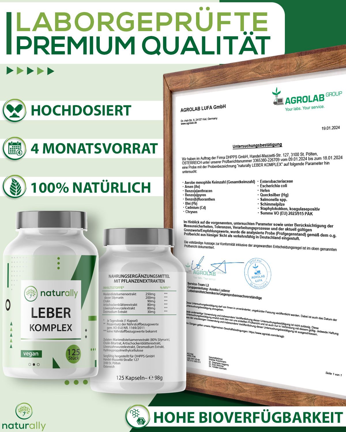 naturally Leber Komplex | mit Mariendistel, Artischocke, Löwenzahn, Cholin, Desmodium