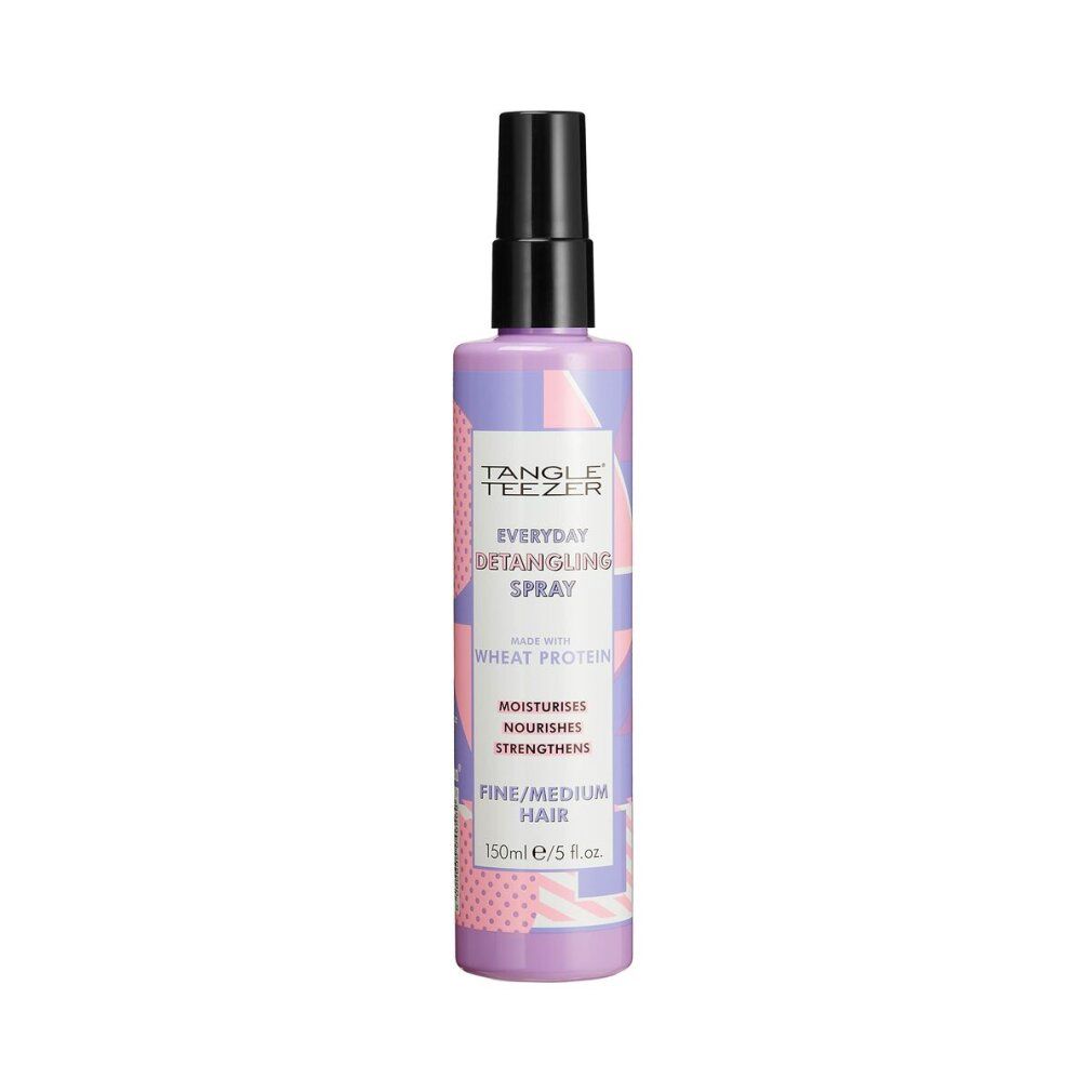 Flasche mit Sprühkopf. Aufschrift: Everyday Detangling Spray. Für feines/mittleres Haar. Mit Weizenprotein.