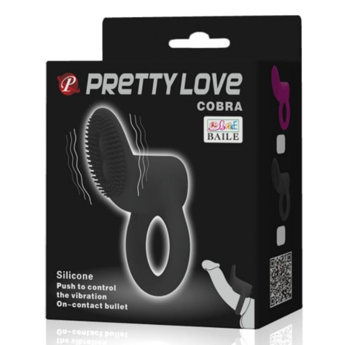 Pretty Love Cobra Penisring mit Klitorisstimulation schwarz