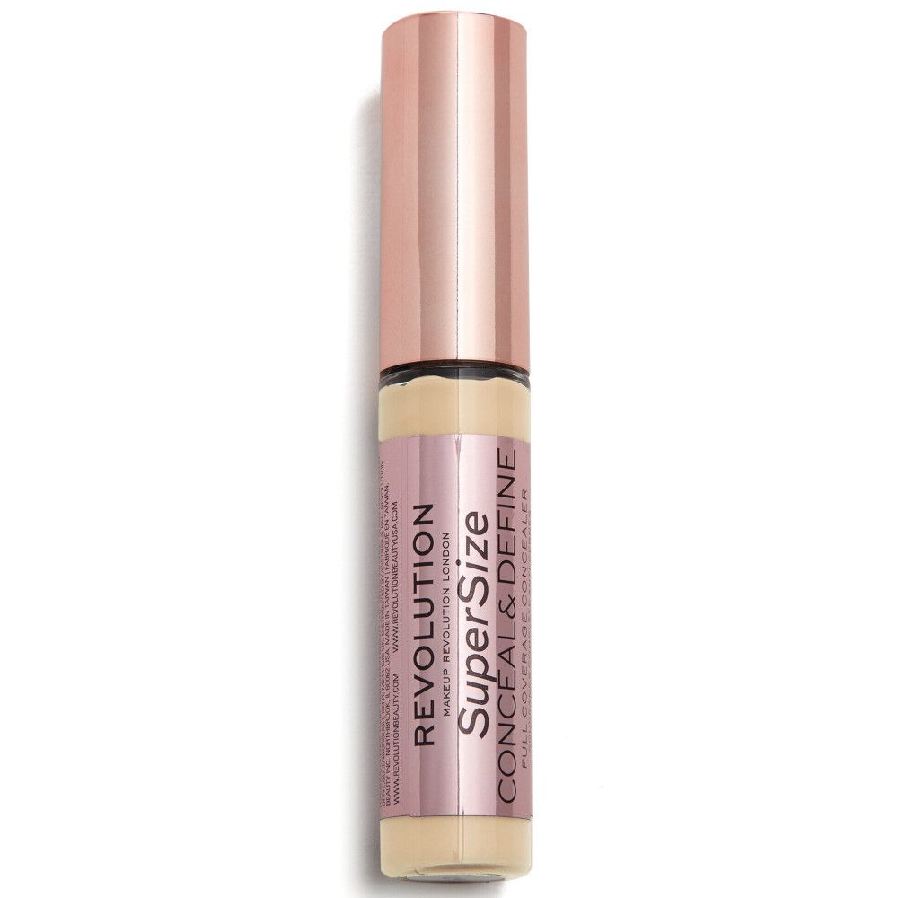 Concealer-Fläschchen mit roségoldfarbenem Deckel. Aufschrift: Super Size Conceal & Define.