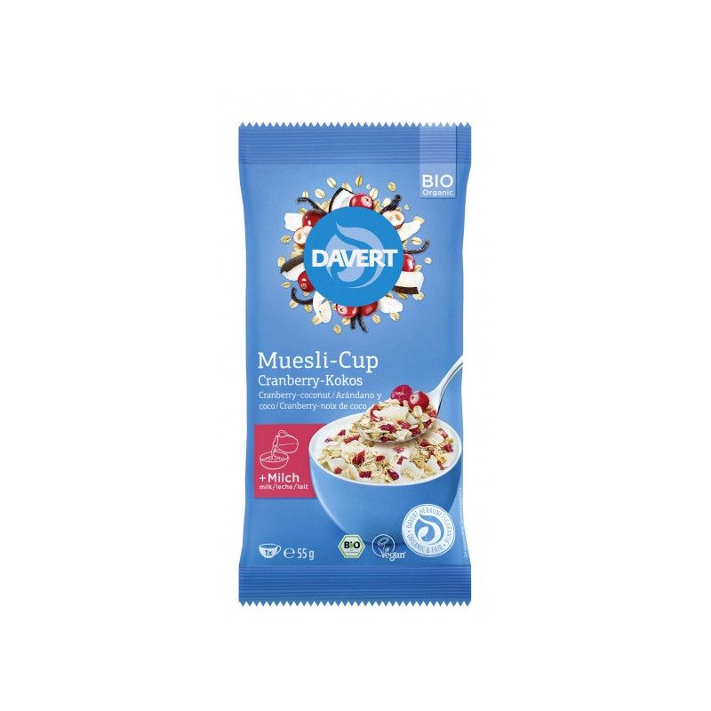 Davert - Muesli-Cup Cranberry-Kokos 55 g - Shop Apotheke