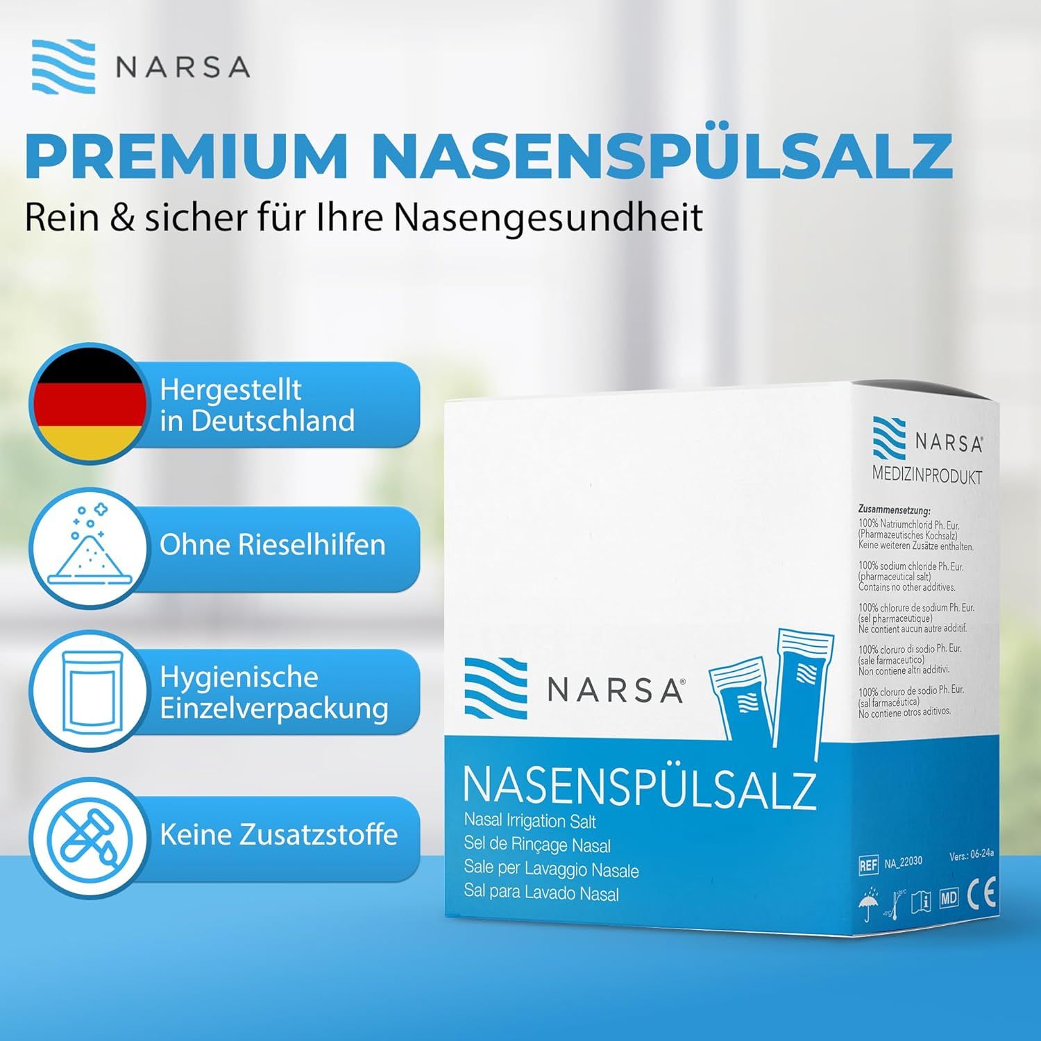 NARSA Nasenspülsalz  - 60 Sticks