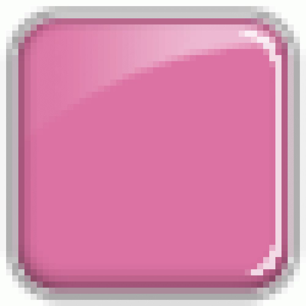 Quadratische, pinkfarbene Kosmetik-Produktprobe mit abgerundeten Ecken und hellem Rand.