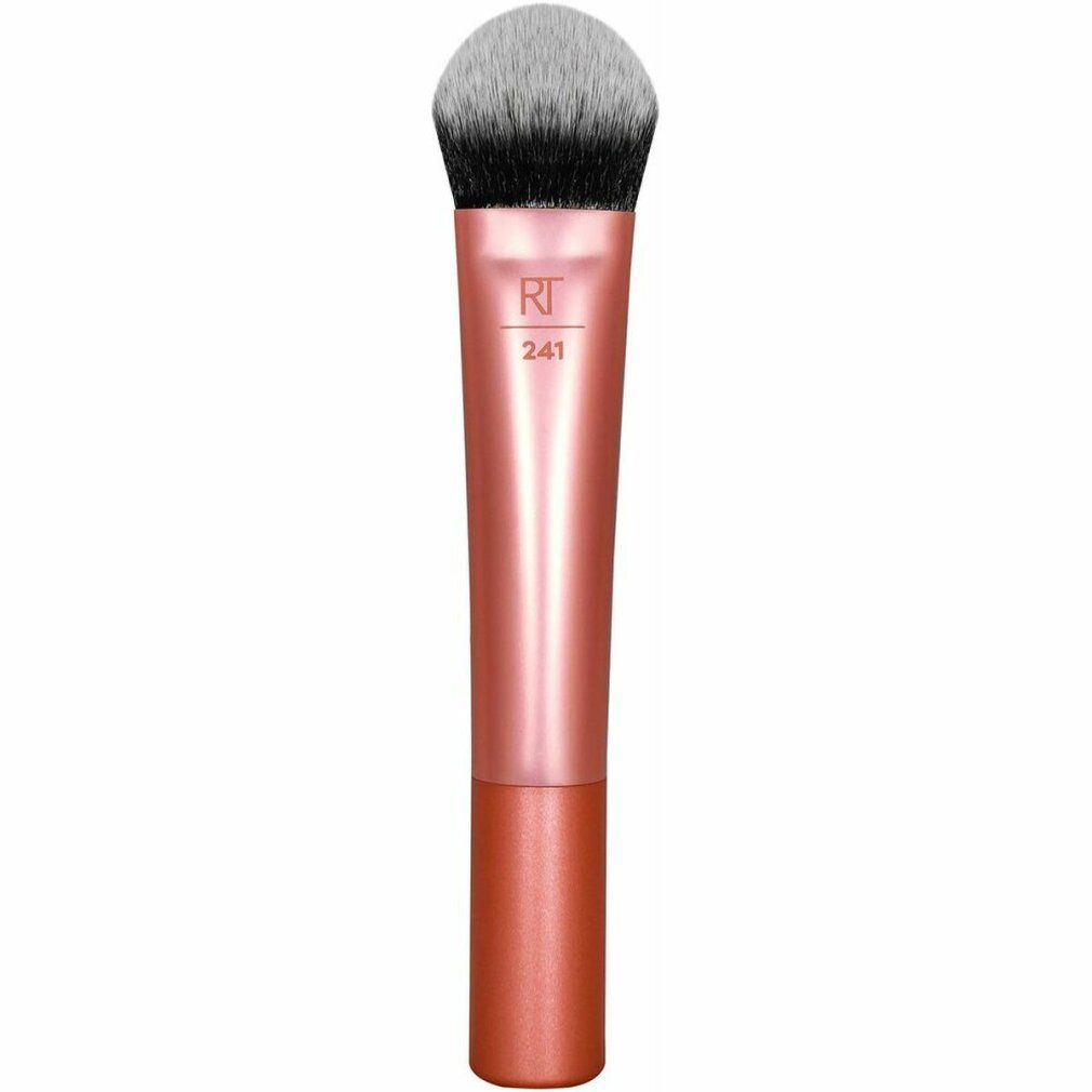 Make-up Pinsel mit rosa Griff und grau-schwarzen Borsten. Auf dem Griff steht "RT 241".